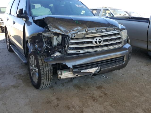 5TDKY5G17CS038792 - 2012 TOYOTA SEQUOIA LI GRAY photo 9