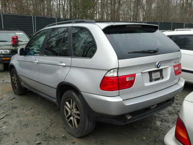 5UXFA13575LU48499 - 2005 BMW X5 3.0I SILVER photo 3