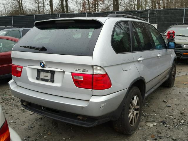 5UXFA13575LU48499 - 2005 BMW X5 3.0I SILVER photo 4