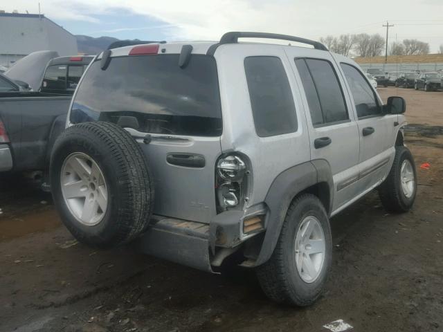 1J4GL48K54W237955 - 2004 JEEP LIBERTY SP SILVER photo 4