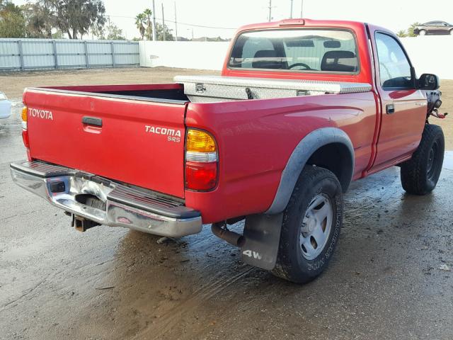 5TEPM62N92Z011094 - 2002 TOYOTA TACOMA RED photo 4