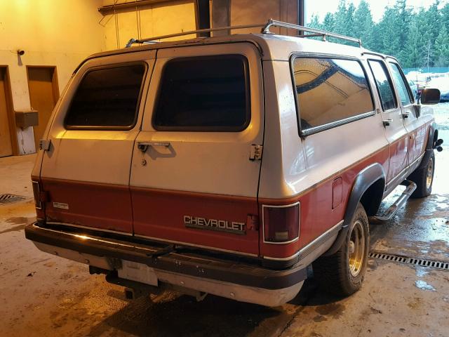 1GNEV16K0KF118966 - 1989 CHEVROLET SUBURBAN V TWO TONE photo 4