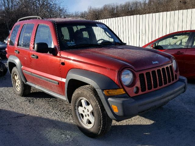 1J4GL48K37W702964 - 2007 JEEP LIBERTY SP RED photo 1