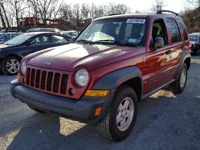 1J4GL48K37W702964 - 2007 JEEP LIBERTY SP RED photo 2