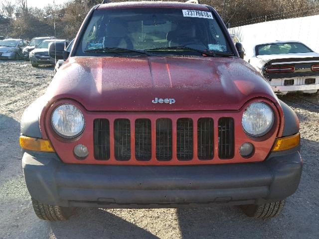 1J4GL48K37W702964 - 2007 JEEP LIBERTY SP RED photo 9