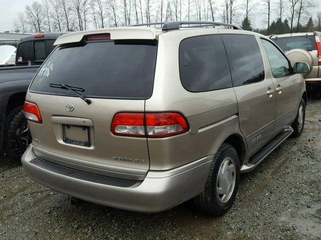 4T3ZF13C12U427204 - 2002 TOYOTA SIENNA LE BEIGE photo 4