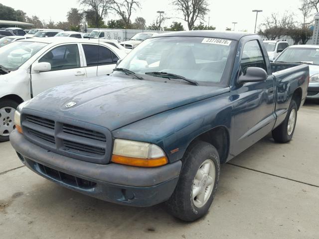 1B7FL26P3WS570332 - 1998 DODGE DAKOTA GREEN photo 2