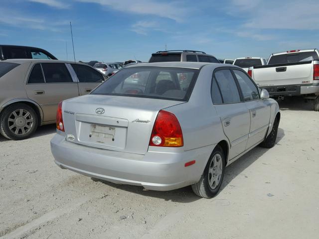 KMHCG45C83U466819 - 2003 HYUNDAI ACCENT GL SILVER photo 4