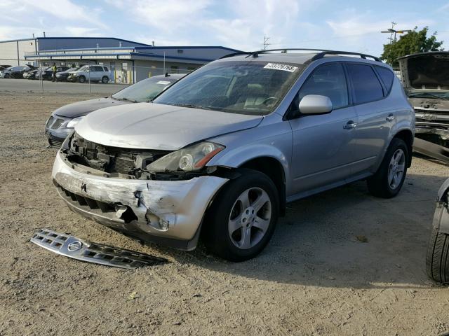 JN8AZ08T95W329913 - 2005 NISSAN MURANO SL SILVER photo 2