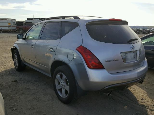 JN8AZ08T95W329913 - 2005 NISSAN MURANO SL SILVER photo 3