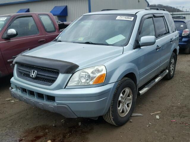 2HKYF18423H527740 - 2003 HONDA PILOT EX BLUE photo 2