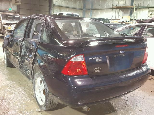 1FAHP34N17W130176 - 2007 FORD FOCUS ZX4 BLACK photo 3