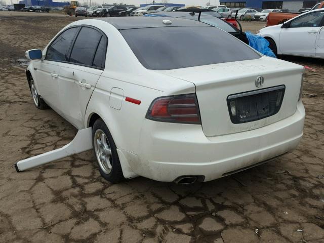 19UUA66217A031841 - 2007 ACURA TL WHITE photo 3