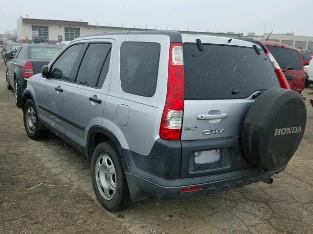 SHSRD68545U307607 - 2005 HONDA CR-V LX SILVER photo 3