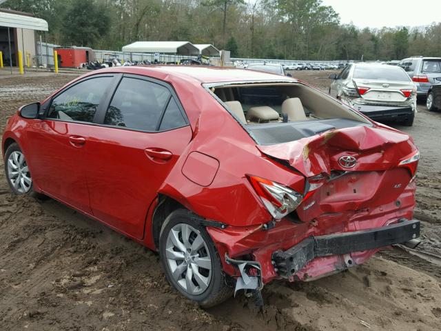 2T1BURHE8FC413140 - 2015 TOYOTA COROLLA L RED photo 3