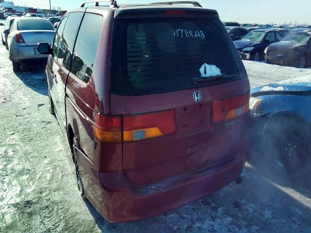 2HKRL18962H004986 - 2002 HONDA ODYSSEY EX RED photo 3