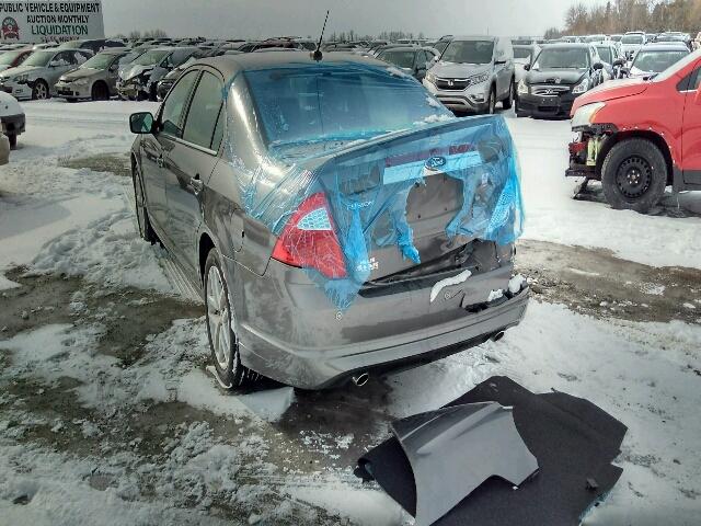 3FAHP0JG5BR162869 - 2011 FORD FUSION SEL GRAY photo 3