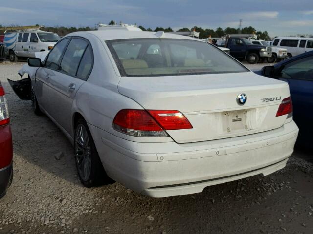 WBAHN83597DT72480 - 2007 BMW 750 WHITE photo 3