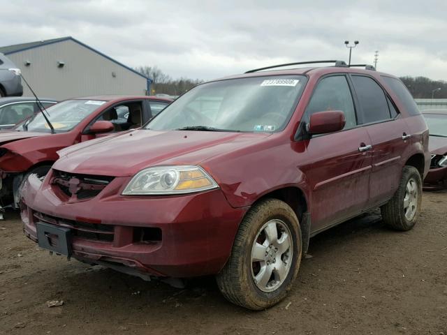 2HNYD18265H554675 - 2005 ACURA MDX RED photo 2