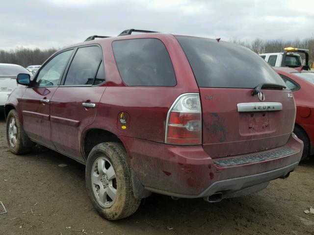 2HNYD18265H554675 - 2005 ACURA MDX RED photo 3