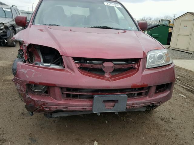 2HNYD18265H554675 - 2005 ACURA MDX RED photo 9