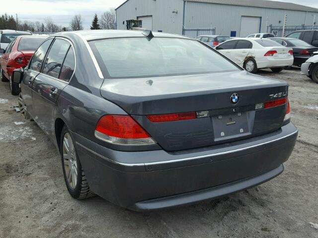 WBAGN63505DS58607 - 2005 BMW 745 LI GRAY photo 3