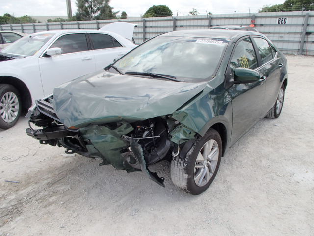 2T1BPRHE1FC357954 - 2015 TOYOTA COROLLA EC GREEN photo 2