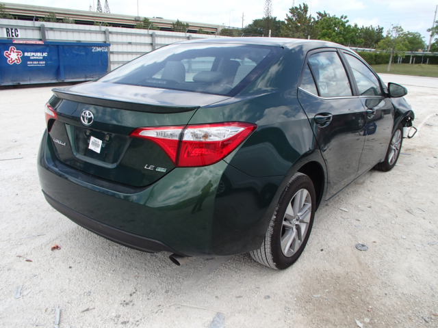 2T1BPRHE1FC357954 - 2015 TOYOTA COROLLA EC GREEN photo 4