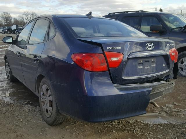 KMHDU46D69U759809 - 2009 HYUNDAI ELANTRA GL BLUE photo 3