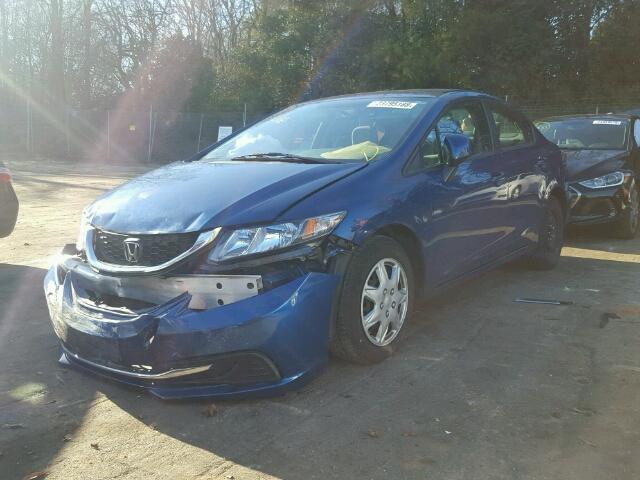 2HGFB2F52DH592913 - 2013 HONDA CIVIC LX BLUE photo 2