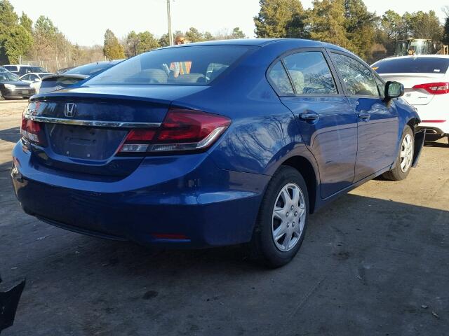 2HGFB2F52DH592913 - 2013 HONDA CIVIC LX BLUE photo 4