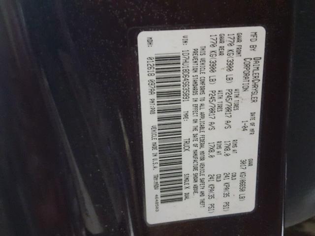 1D7HU18D64S635891 - 2004 DODGE RAM 1500 S BURGUNDY photo 10