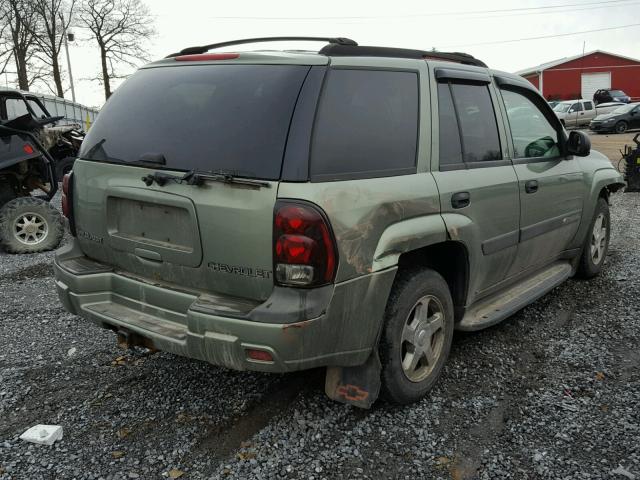 1GNDT13S342182354 - 2004 CHEVROLET TRAILBLAZE GREEN photo 4