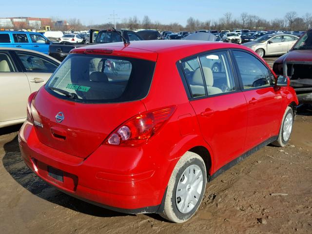 3N1BC1CP1AL456871 - 2010 NISSAN VERSA S RED photo 4