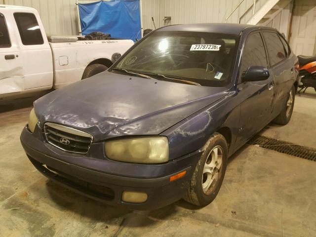 KMHDN55D92U064962 - 2002 HYUNDAI ELANTRA GL BLUE photo 2