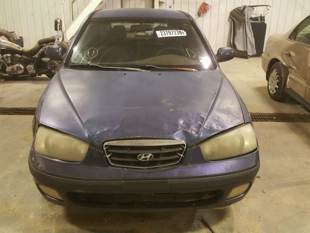 KMHDN55D92U064962 - 2002 HYUNDAI ELANTRA GL BLUE photo 9