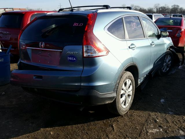 5J6RM4H74DL015667 - 2013 HONDA CR-V EXL BLUE photo 4