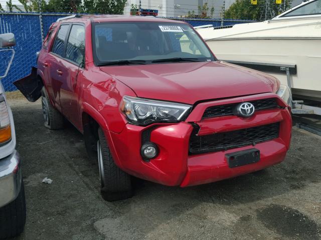 JTEBU5JR6H5448129 - 2017 TOYOTA 4RUNNER SR RED photo 1