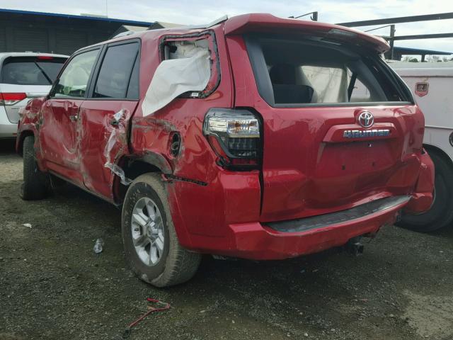 JTEBU5JR6H5448129 - 2017 TOYOTA 4RUNNER SR RED photo 3