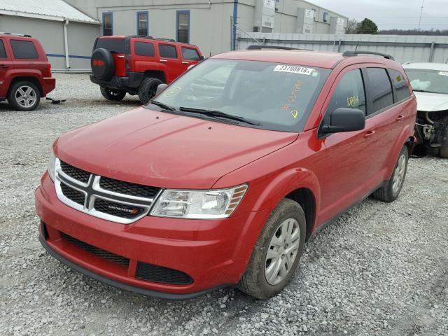 3C4PDCAB8HT648446 - 2017 DODGE JOURNEY SE RED photo 2