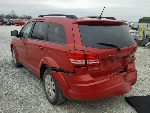 3C4PDCAB8HT648446 - 2017 DODGE JOURNEY SE RED photo 3