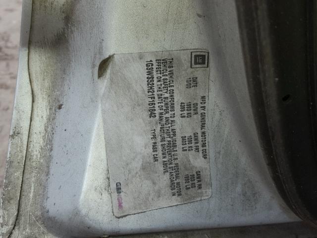 1G3WS52H21F161842 - 2001 OLDSMOBILE INTRIGUE G SILVER photo 10