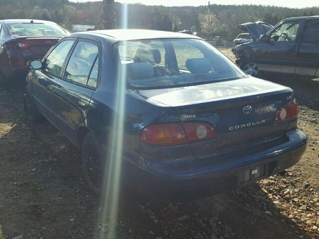 2T1BR12E32C571729 - 2002 TOYOTA COROLLA BLUE photo 3