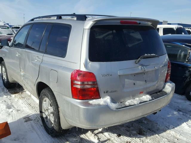 JTEHF21A320053861 - 2002 TOYOTA HIGHLANDER SILVER photo 3