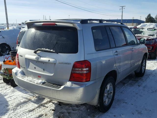 JTEHF21A320053861 - 2002 TOYOTA HIGHLANDER SILVER photo 4