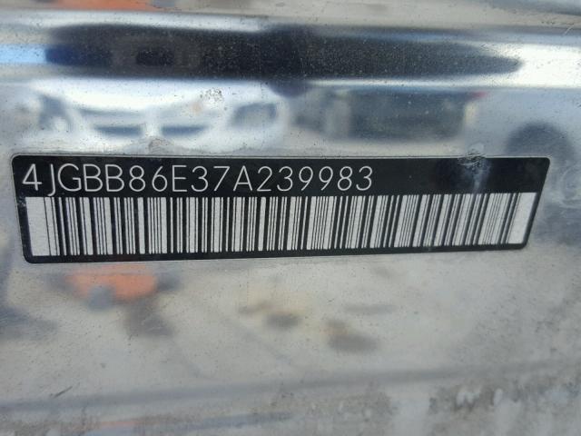 4JGBB86E37A239983 - 2007 MERCEDES-BENZ ML 350 BLACK photo 10