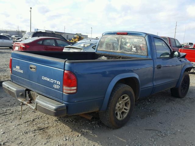 1D7FL16X83S148486 - 2003 DODGE DAKOTA SXT BLUE photo 4