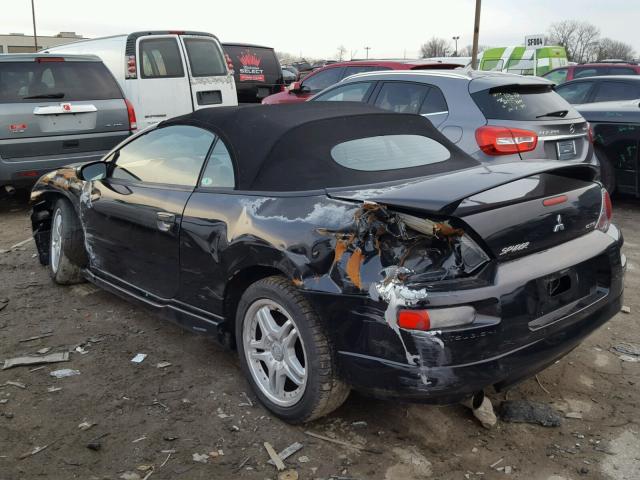 4A3AE75H13E012420 - 2003 MITSUBISHI ECLIPSE SP BLACK photo 3