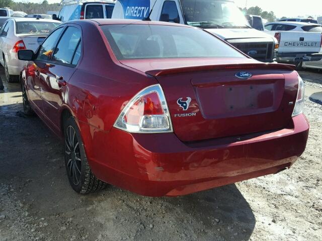 3FAHP07ZX8R185341 - 2008 FORD FUSION SE RED photo 3