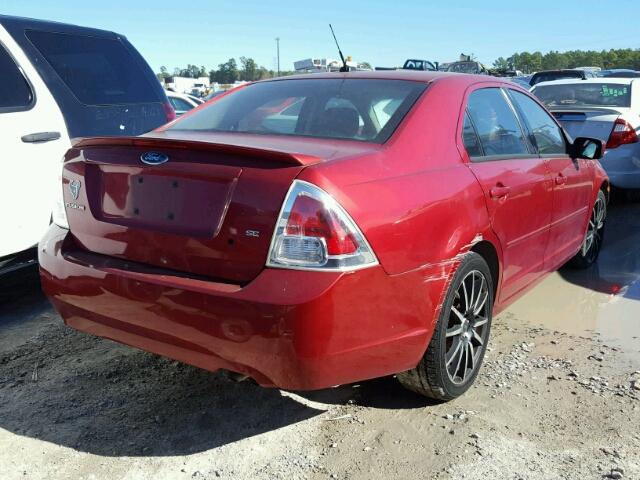 3FAHP07ZX8R185341 - 2008 FORD FUSION SE RED photo 4